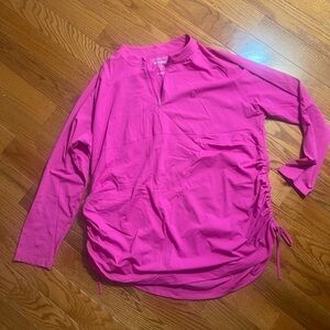 Stylish Coolibar Sun Protective Bright Pink Quarter-Zip Pullover